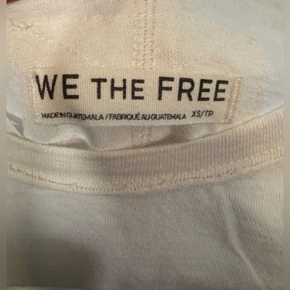 NWOT Free People We the Free Shell Tee - ivory combo - XS oversized - Picture 8 of 8